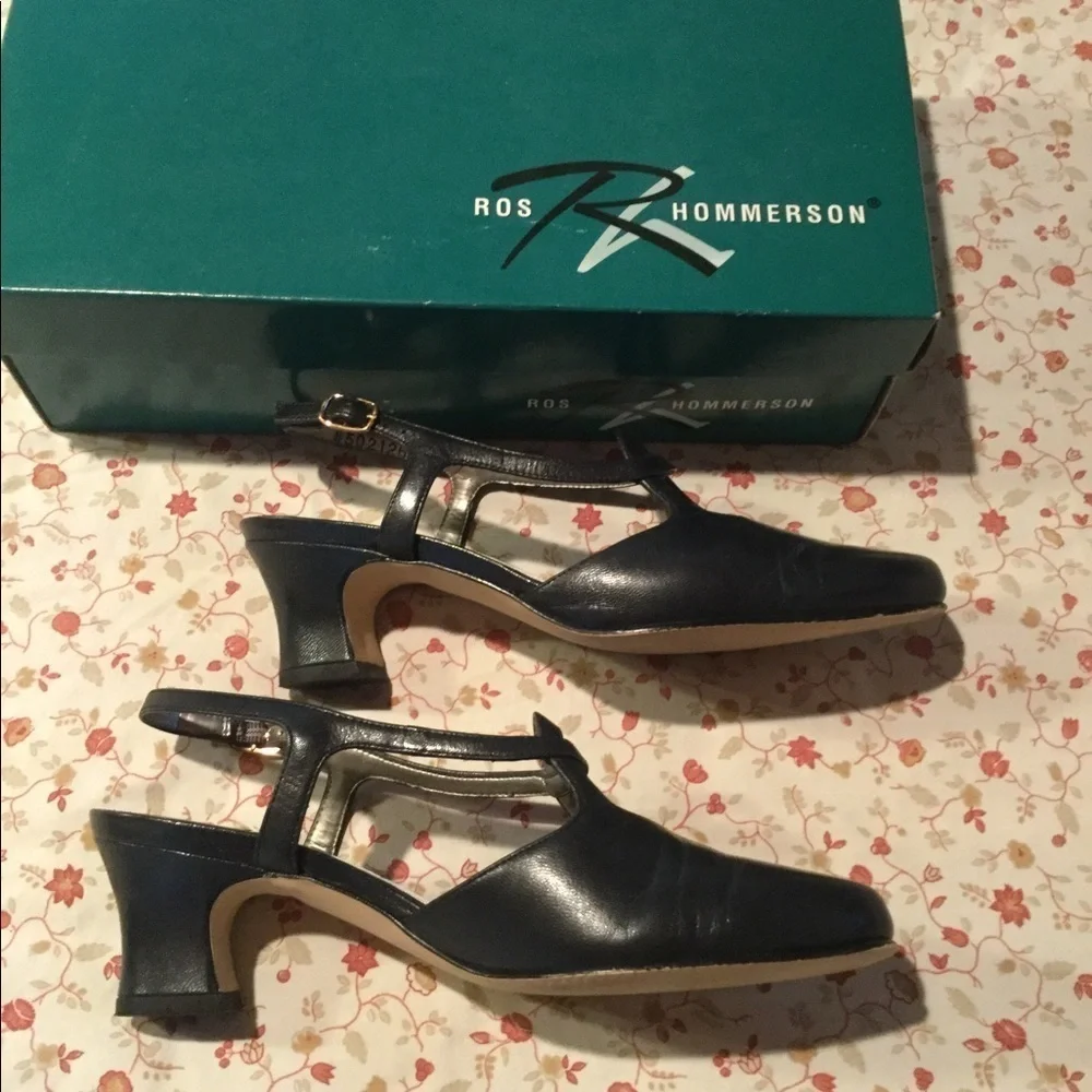Ros Hommerson Navy Kid Leather Shoes - Picture 3 of 7